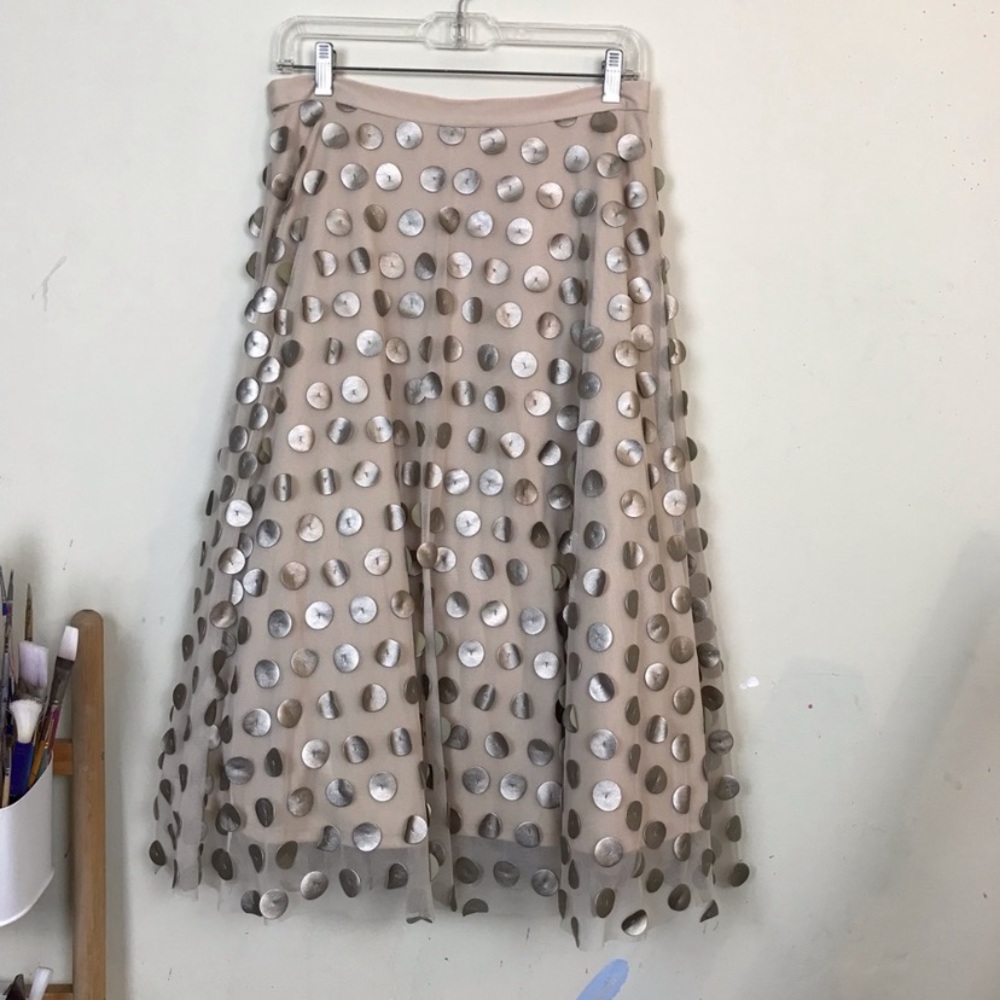 Eva Franco Anthropology Gold Dotted Payette Skirt
